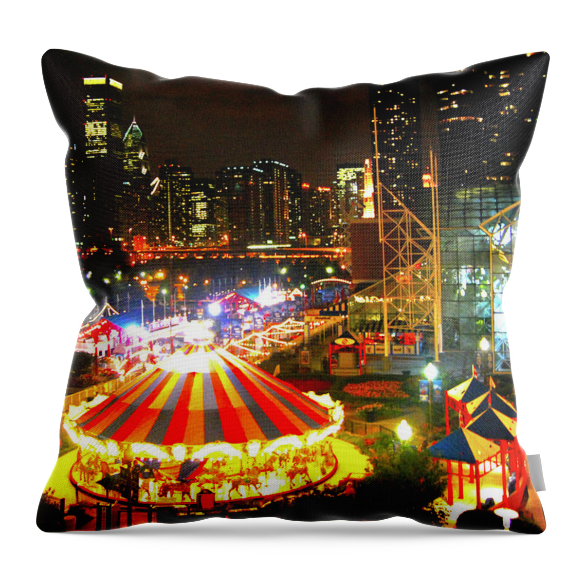 Beautiful Throw Pillow featuring the photograph Navy Pier by Brian O'Kelly