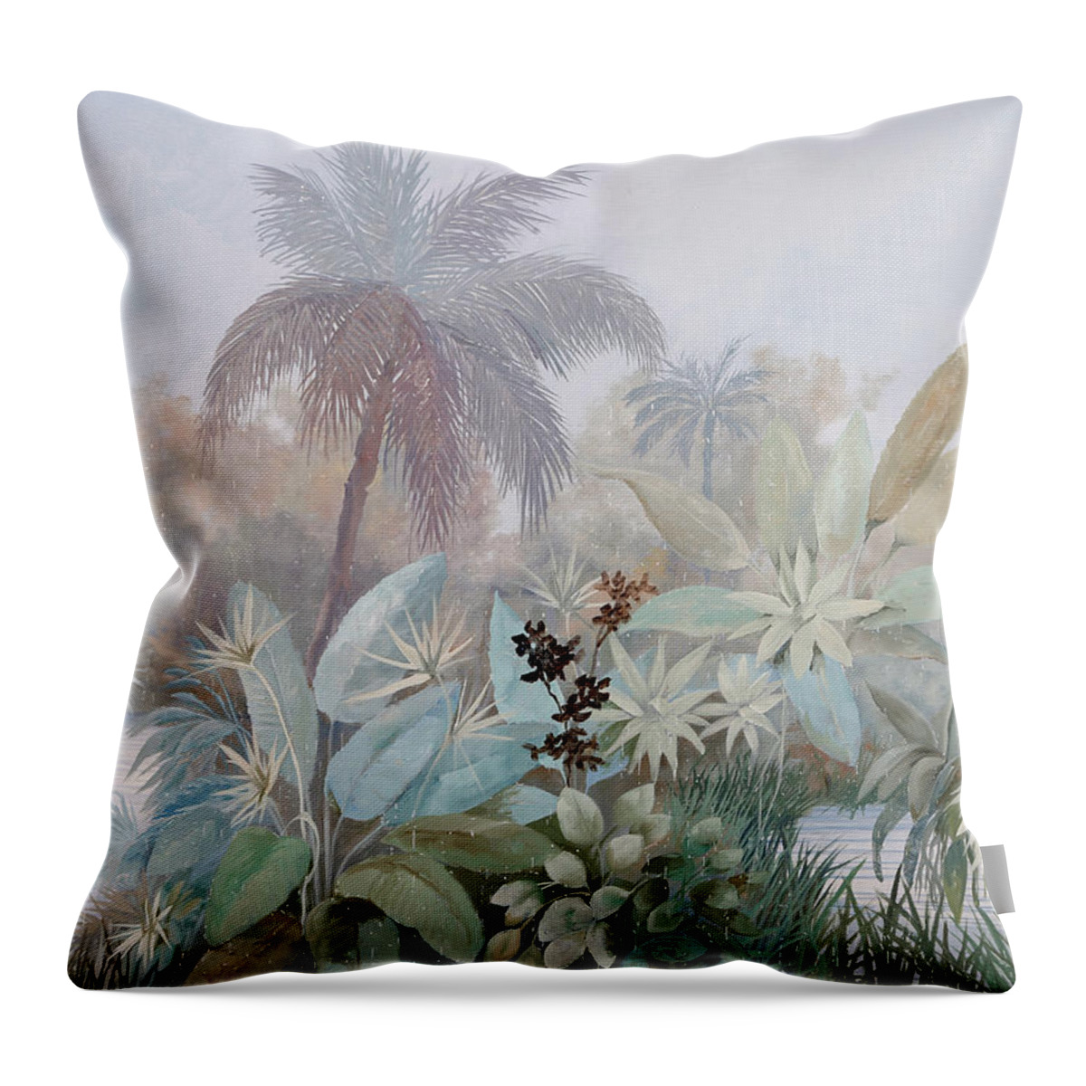 Fog Throw Pillow featuring the painting Nebbia Luminosa by Guido Borelli