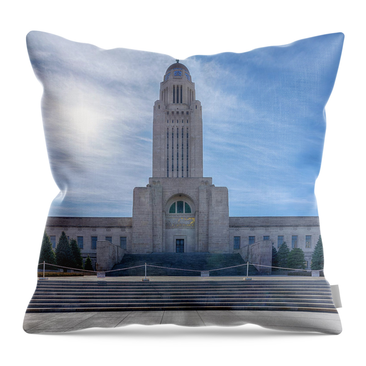 Nebraska State Capitol Throw Pillow featuring the photograph Nebraska State Capitol by Susan Rissi Tregoning