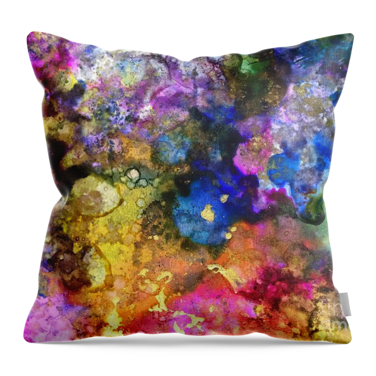 Abstract Painting. Throw Pillow featuring the painting Nebula by Nancy Koehler