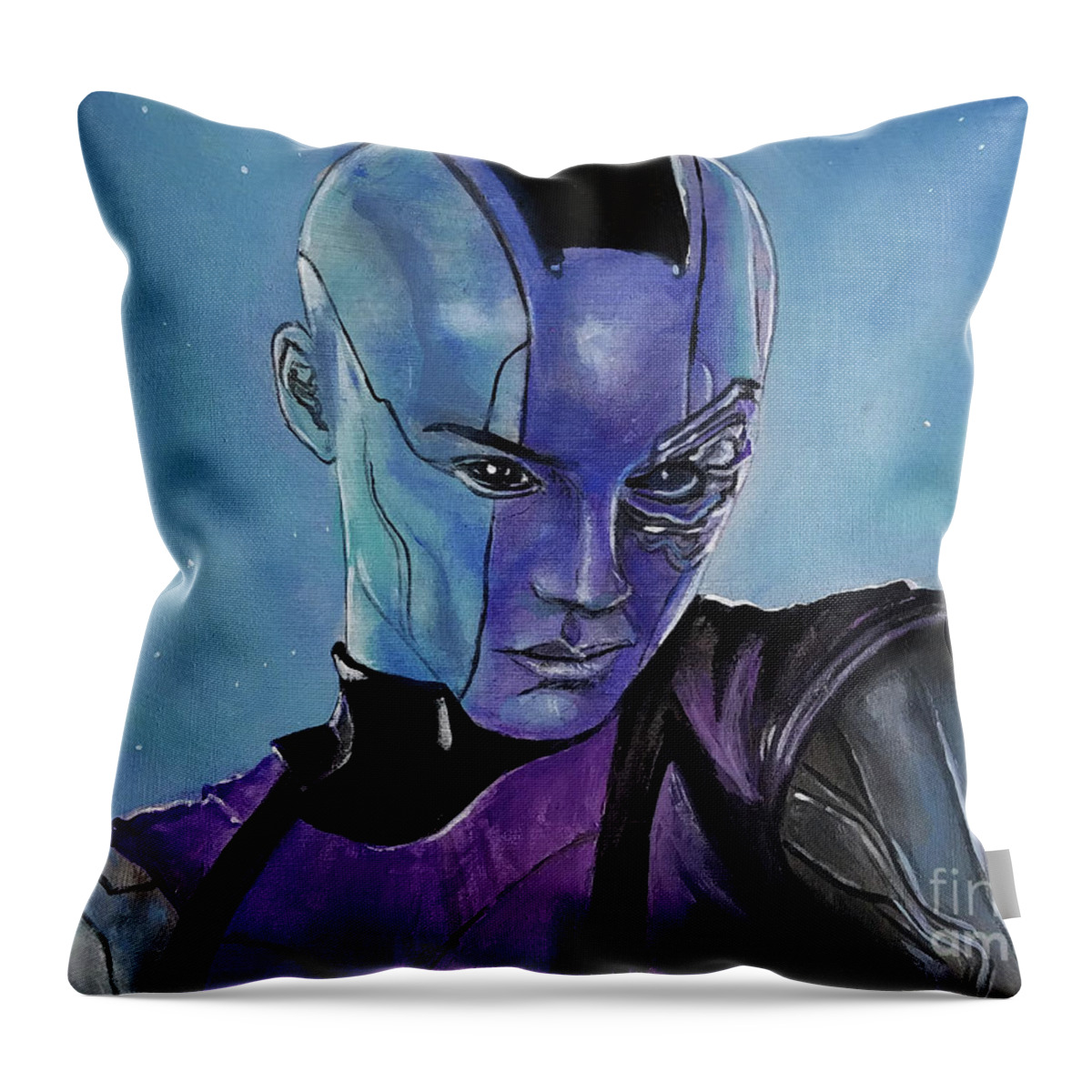 Guardians Of The Galaxy Throw Pillow featuring the painting Nebula by Tom Carlton