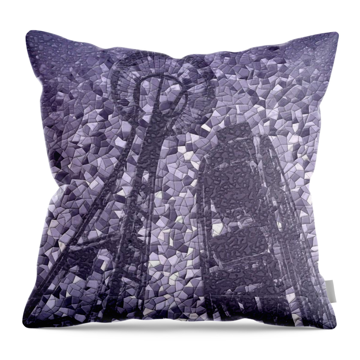 Seattle Throw Pillow featuring the photograph Needle and Ferris Wheel Mosaic by Tim Allen