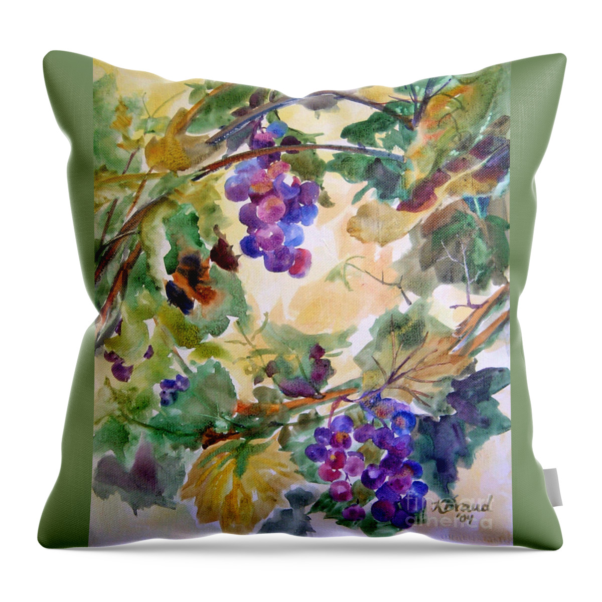 Paintings Throw Pillow featuring the painting Neighborhood Grapevine by Kathy Braud