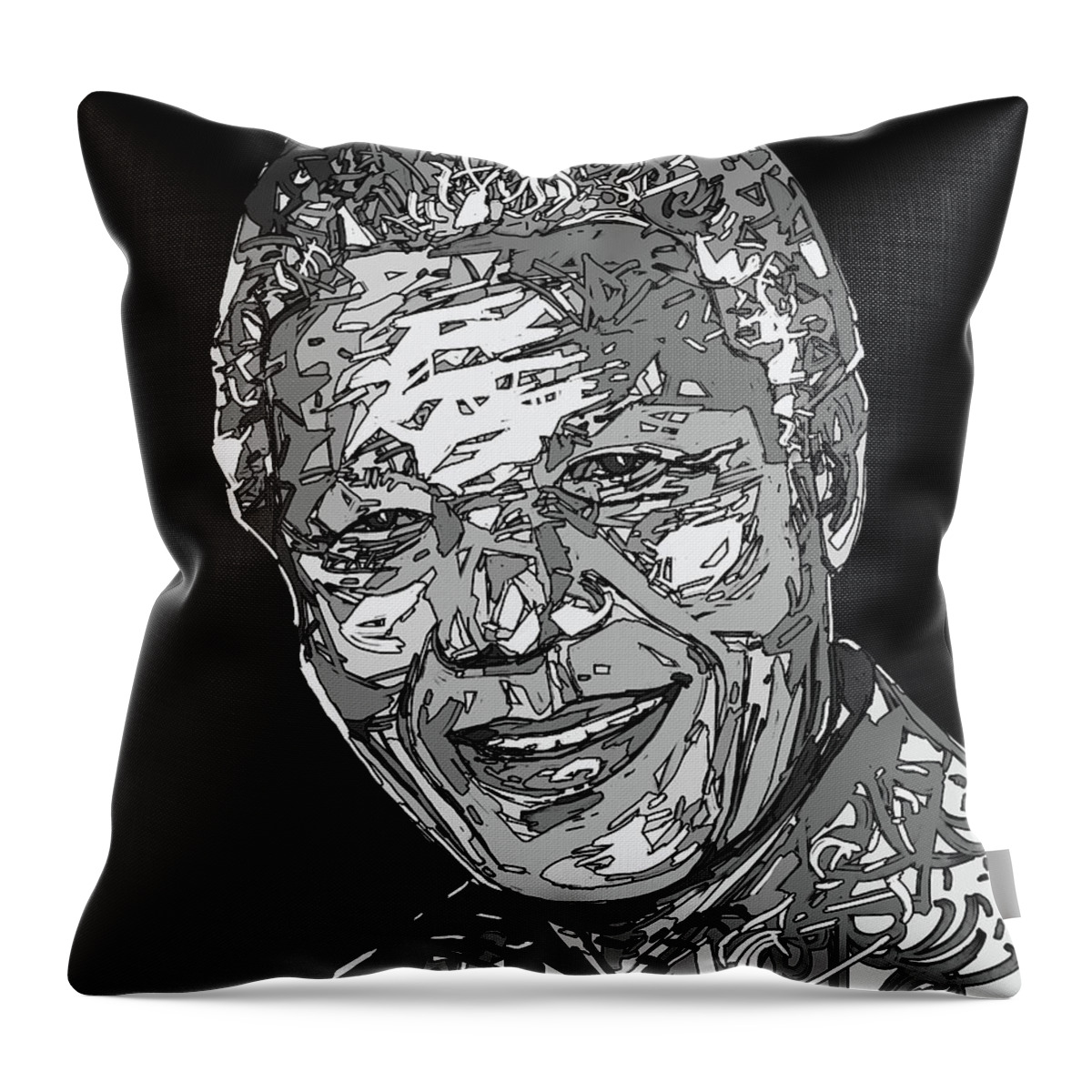 Nelson Mandela Throw Pillow featuring the digital art Nelson Mandela by Bekim M