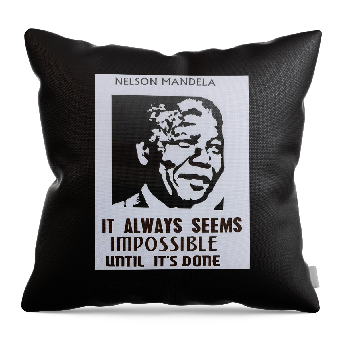 Art Throw Pillow featuring the mixed media Nelson Mandela by Ryszard Ludynia