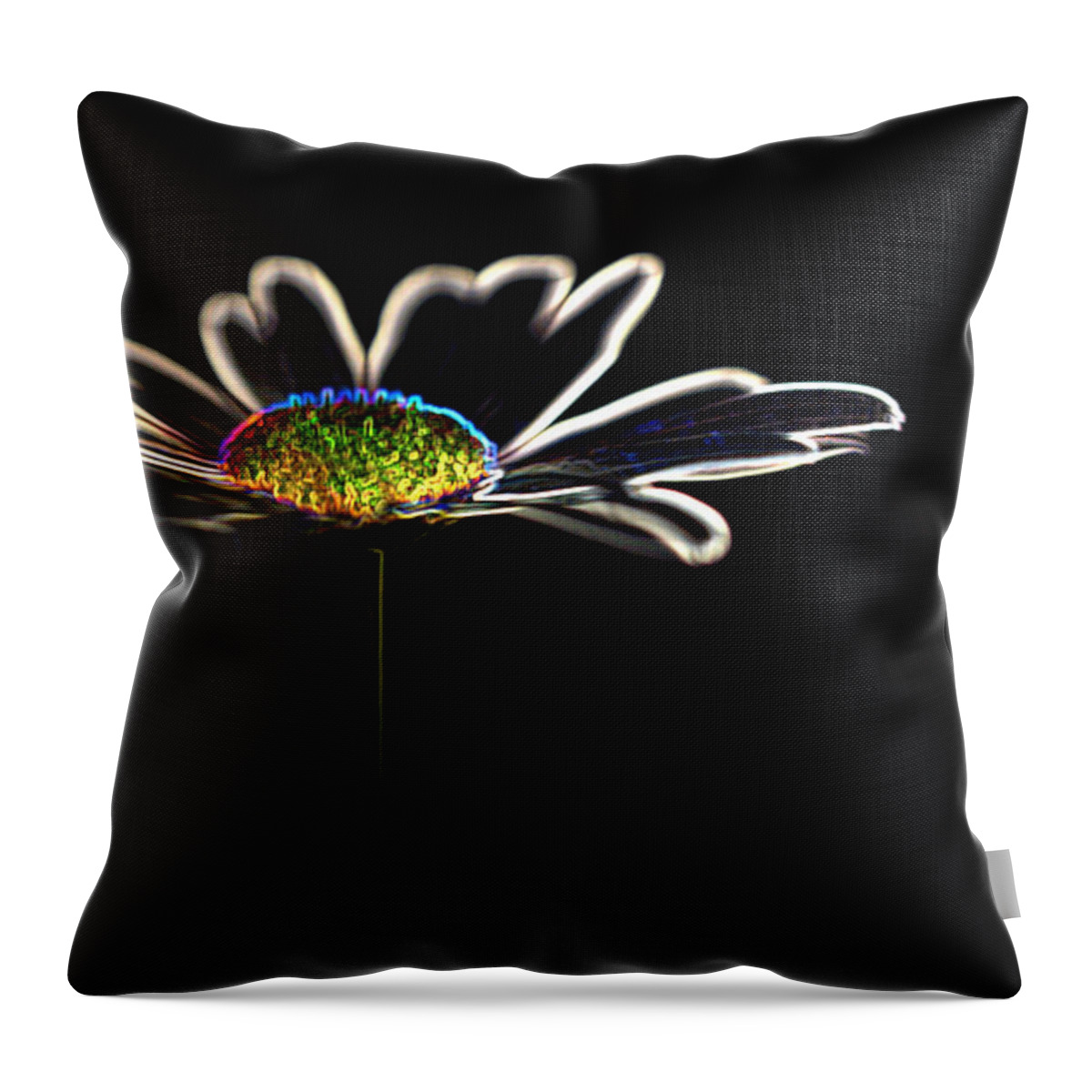 Flower Throw Pillow featuring the photograph Neon Flower by Bob Cournoyer