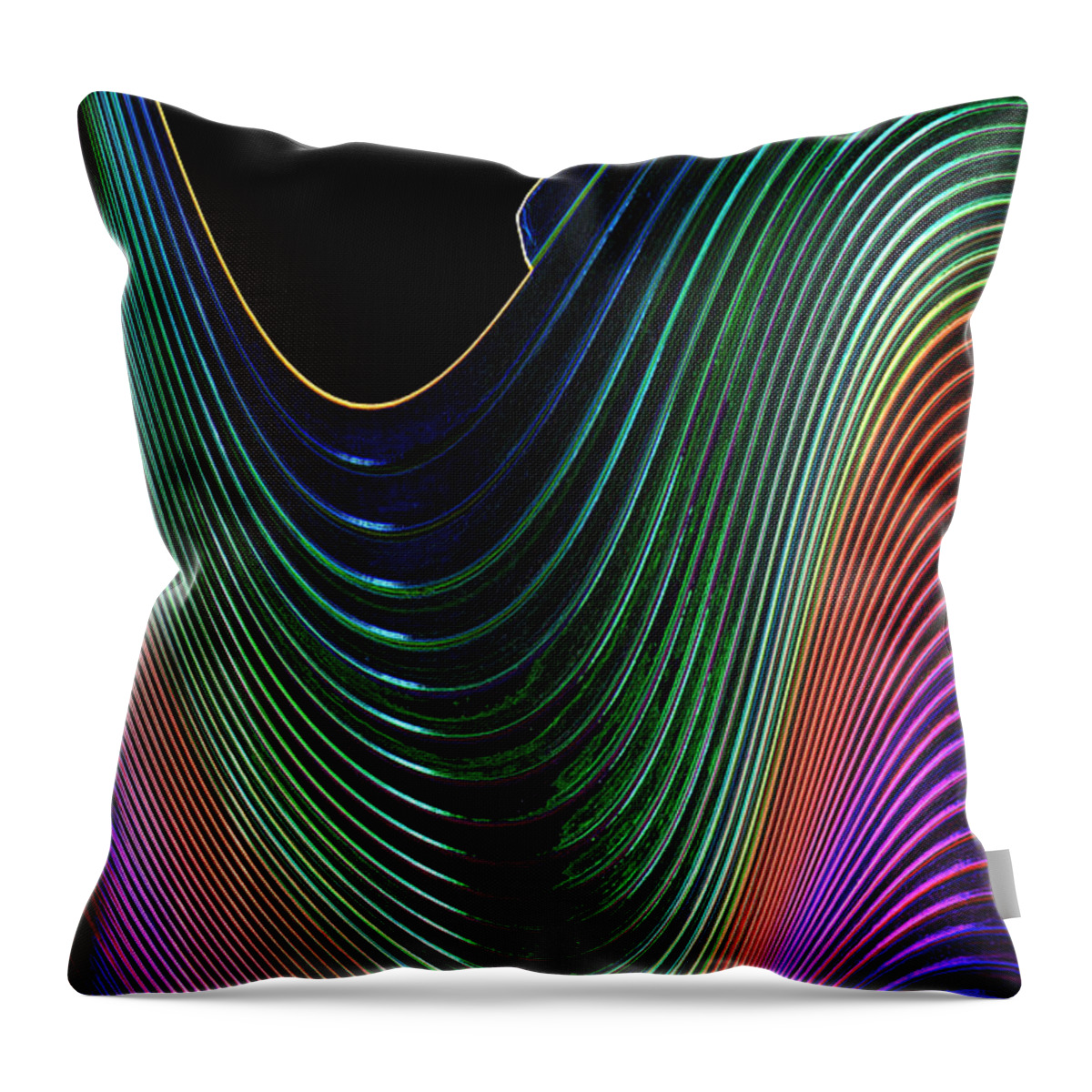 Neon Throw Pillow featuring the digital art Neon Slinky by Wendy Wilton