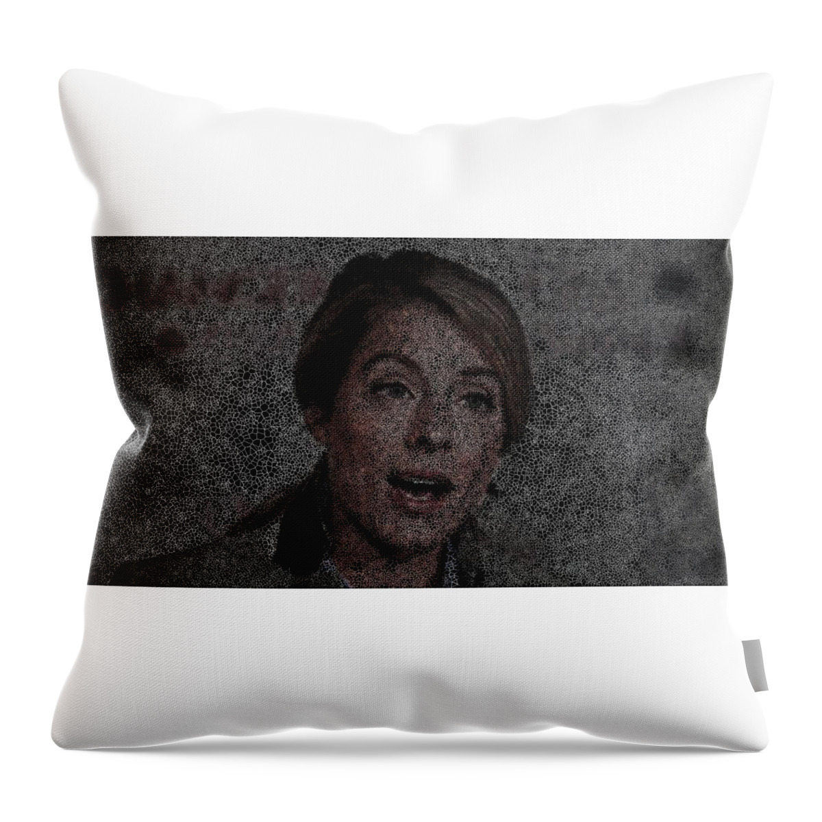 Vorotrans Throw Pillow featuring the digital art Netflix Canada Woman by Stephane Poirier