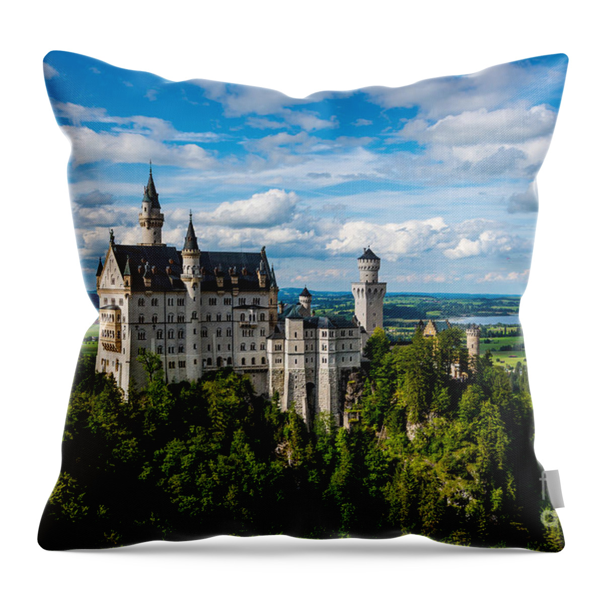 Neuschwanstein Castle Throw Pillow featuring the photograph Neuschwanstein Castle - Bavaria - Germany by Gary Whitton