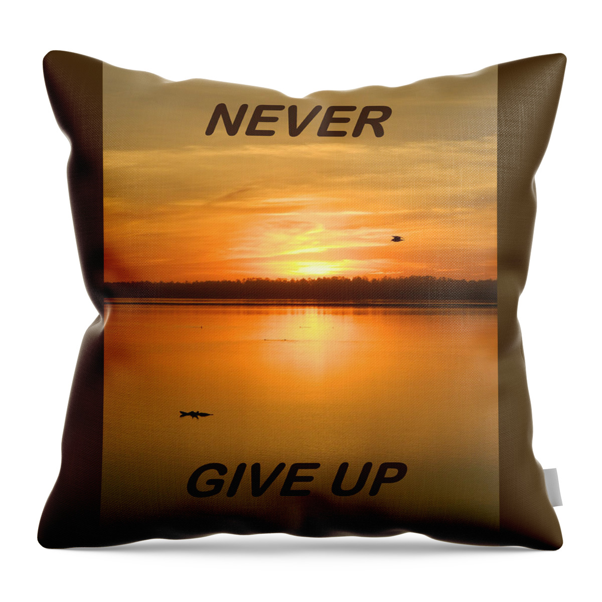 Galleryofhope Throw Pillow featuring the photograph Never Give Up by Gallery Of Hope 