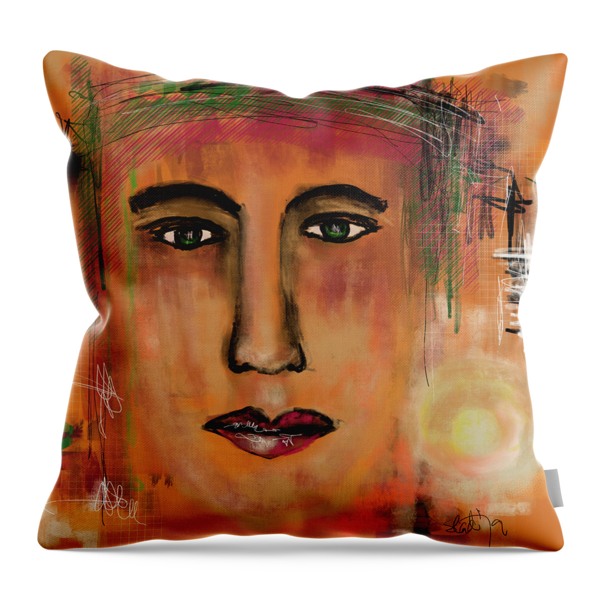 Never Give Up Throw Pillow featuring the digital art Never give up by Sladjana Lazarevic