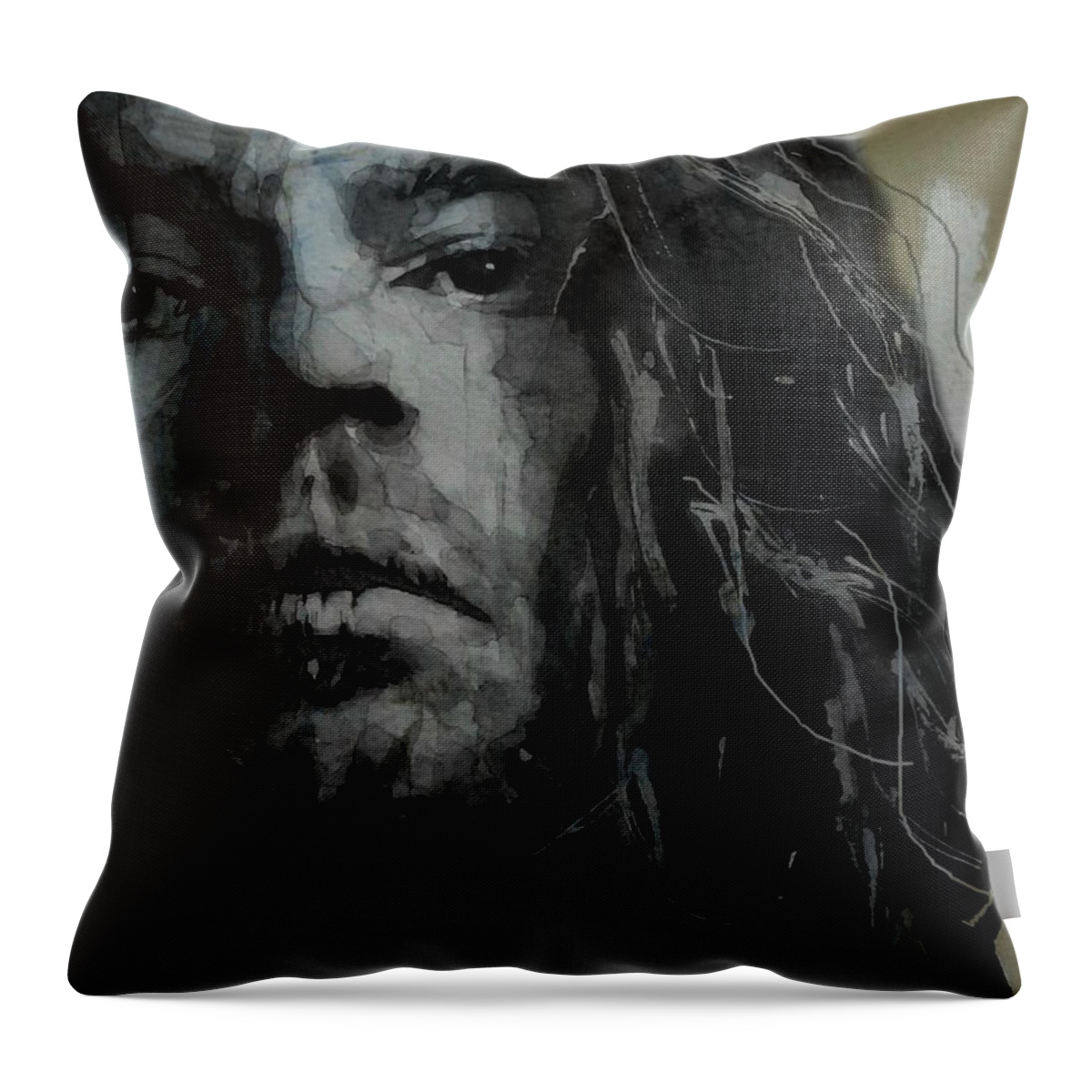 Inxs Throw Pillow featuring the painting Never Tear Us Apart - Michael Hutchence by Paul Lovering