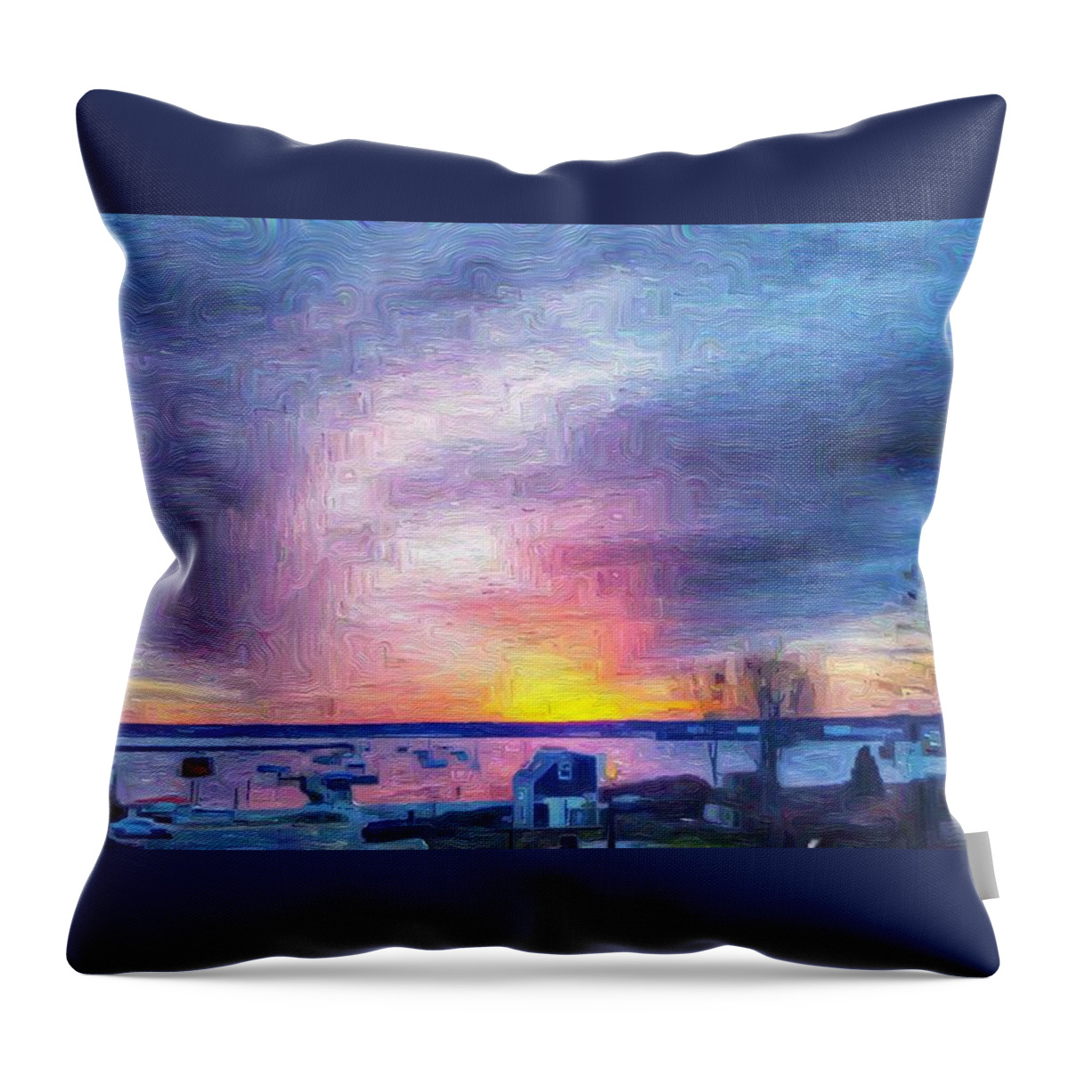 Vineyard Haven Throw Pillow featuring the photograph New Dawn Vineyard Haven by Jeffrey Canha