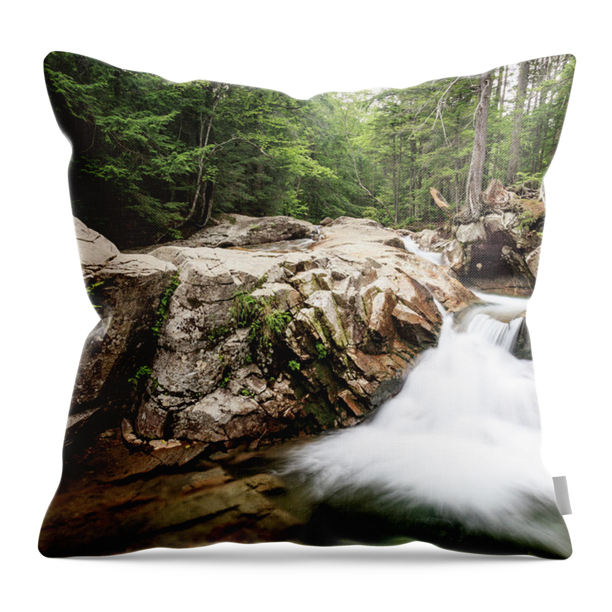 New England Throw Pillow featuring the photograph New England Waterfall by Kyle Lee