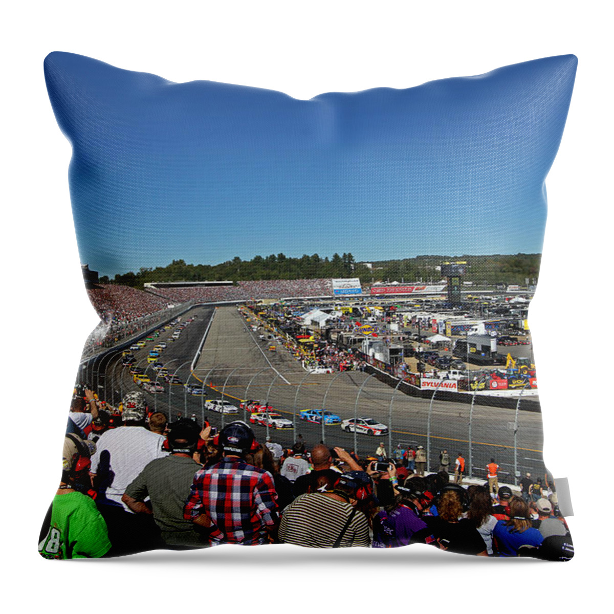 Safety Car Throw Pillow featuring the photograph New Hampshire Motor Speedway Safety Car by Juergen Roth