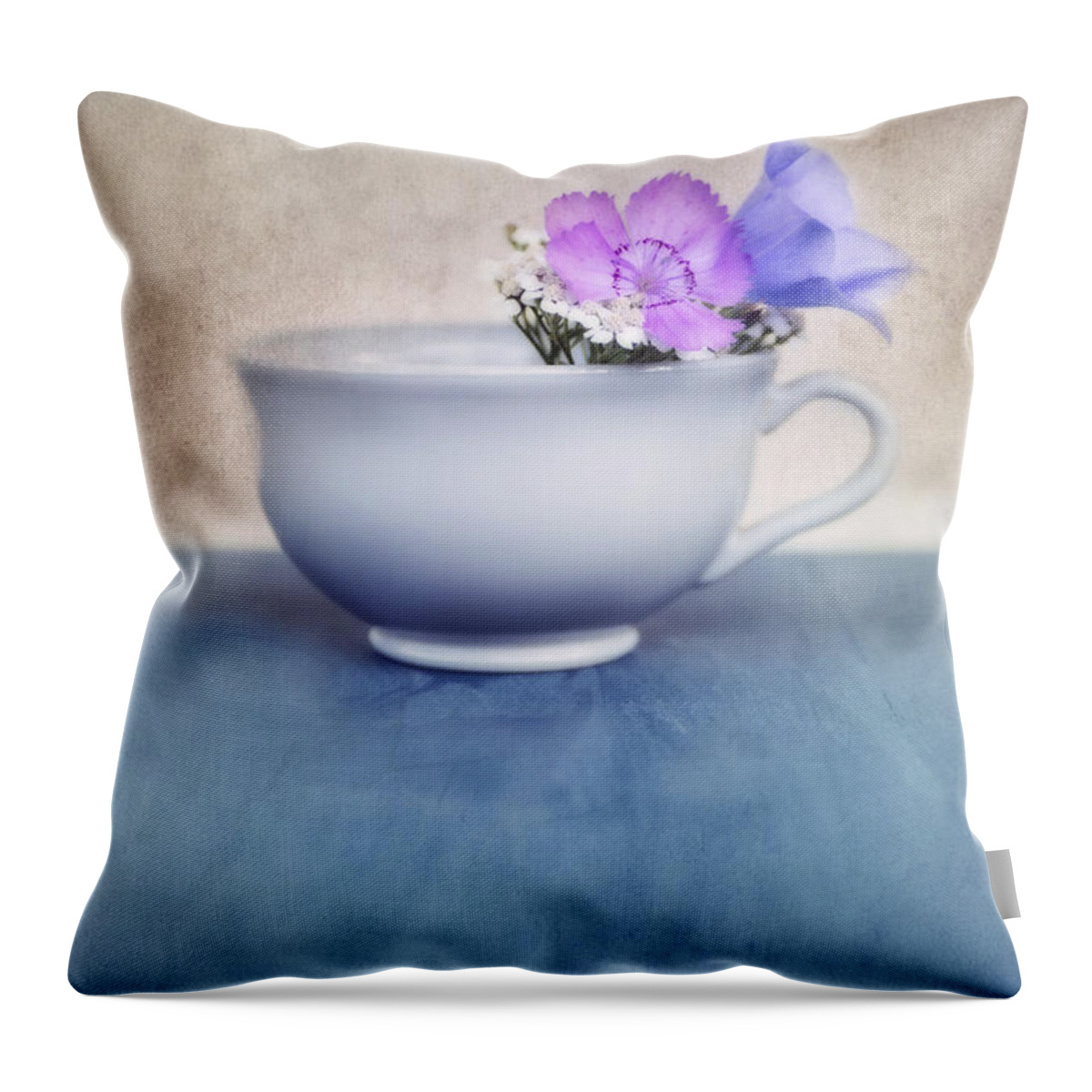 .cup Throw Pillow featuring the photograph New Life For An Old Coffee Cup by Priska Wettstein