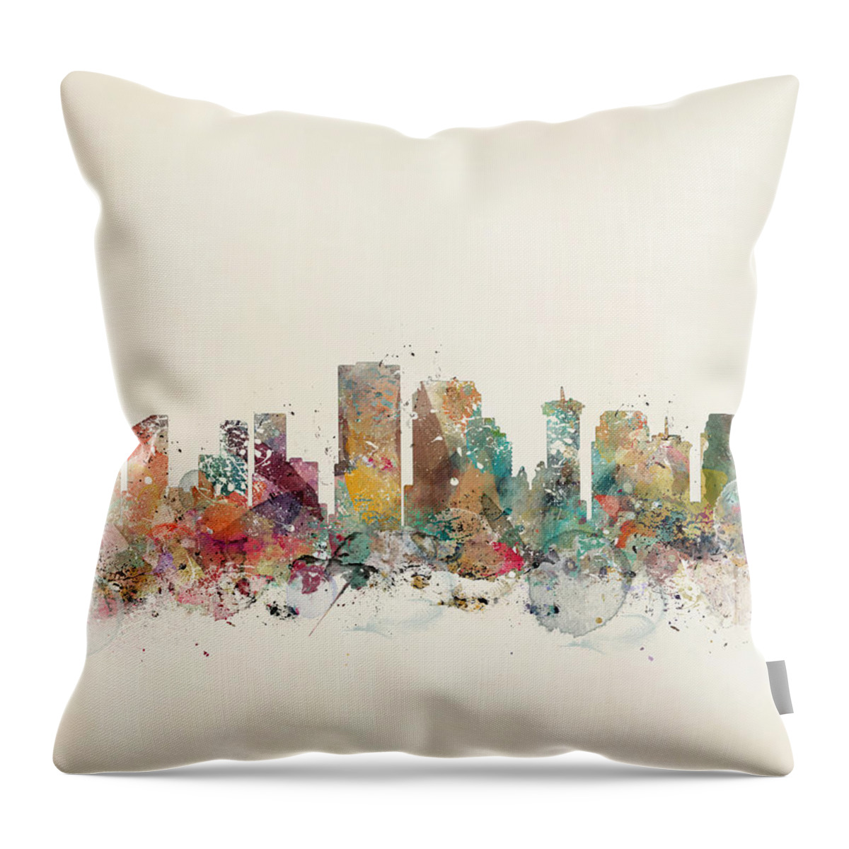 New Orleans Louisiana Throw Pillow featuring the painting New Orleans by Bri Buckley