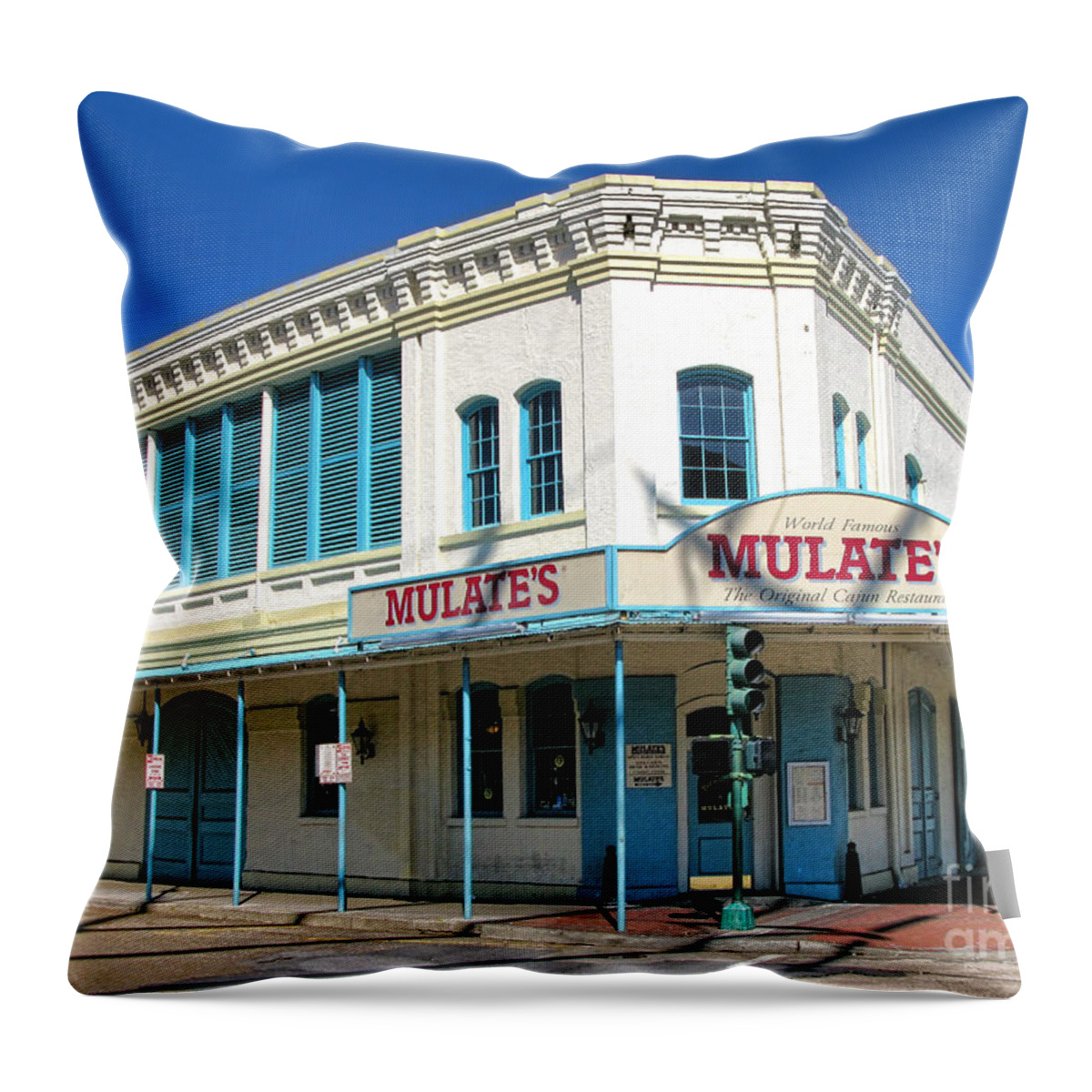 Mulate's Throw Pillow featuring the photograph New Orleans Mulate's by Olivier Le Queinec
