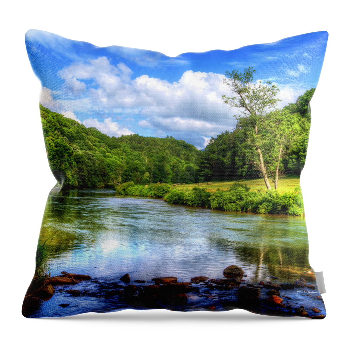 New River Throw Pillow featuring the photograph New River Summer by Dale R Carlson