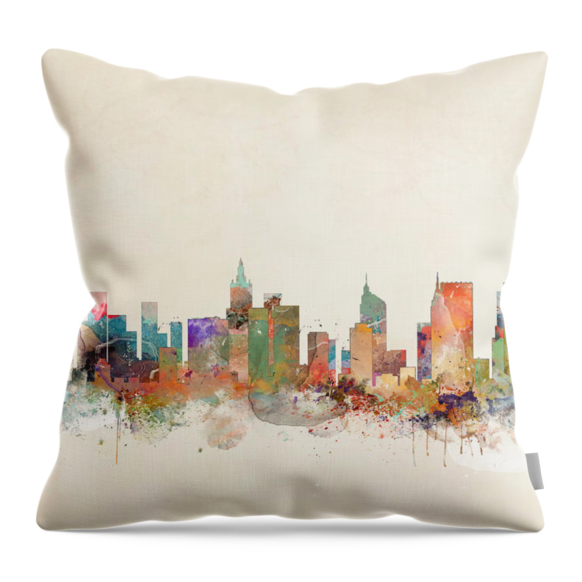New York Throw Pillow featuring the painting New York City by Bri Buckley
