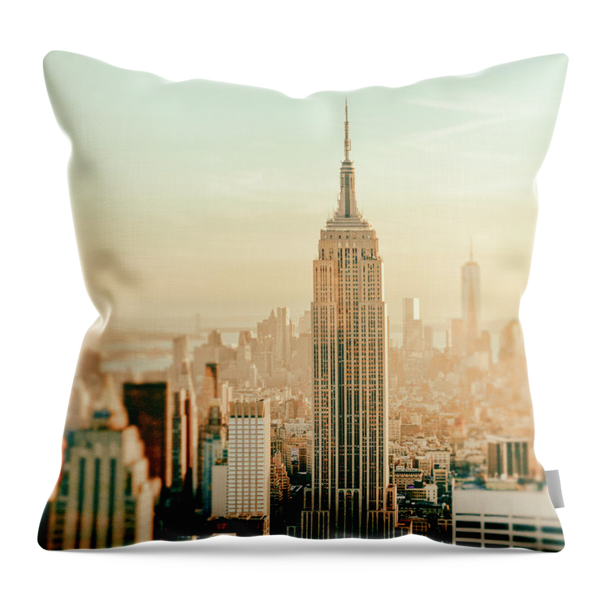 #faatoppicks Throw Pillow featuring the photograph New York City - Skyline Dream by Vivienne Gucwa
