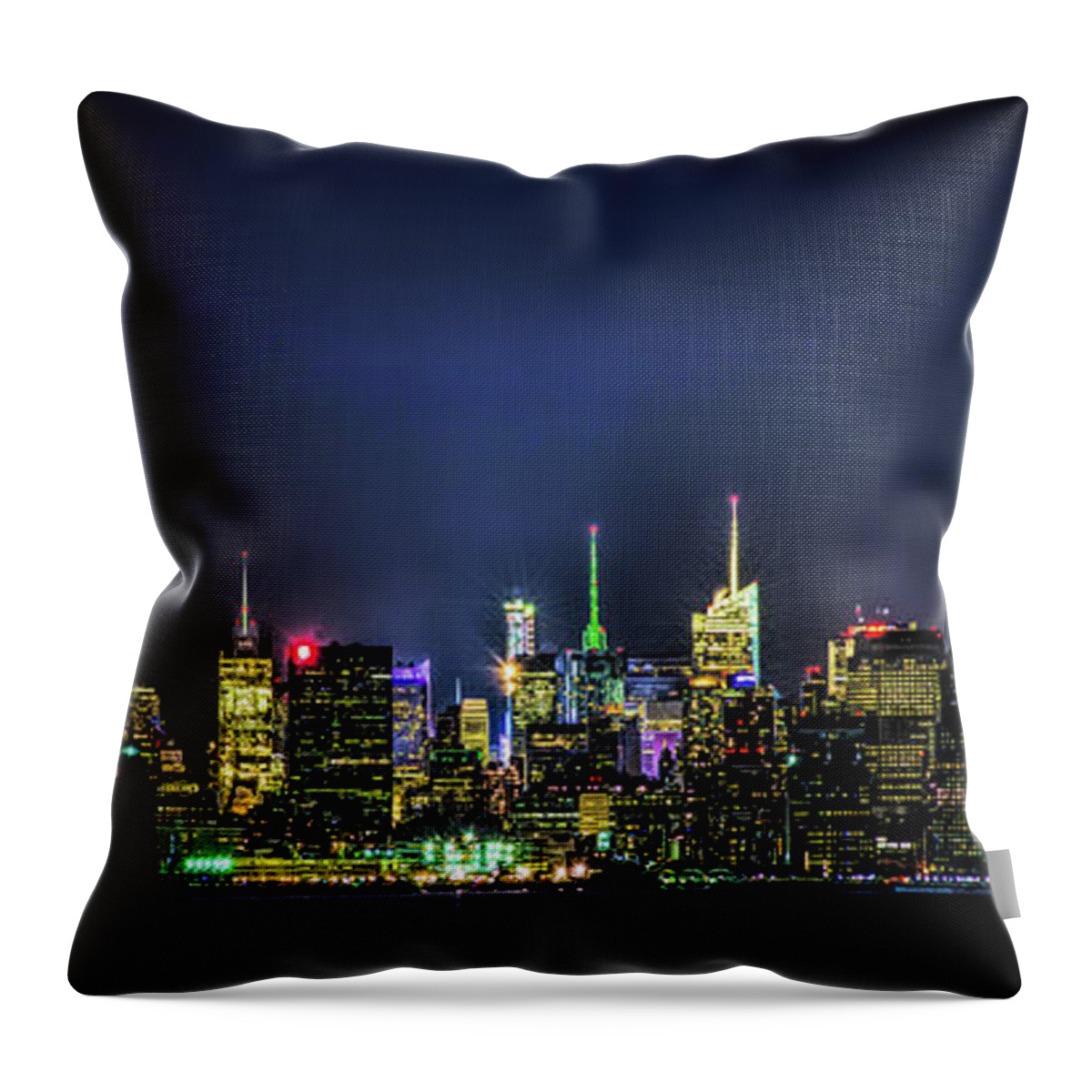 Freedom Tower Throw Pillow featuring the photograph New York City Skyline by Theodore Jones