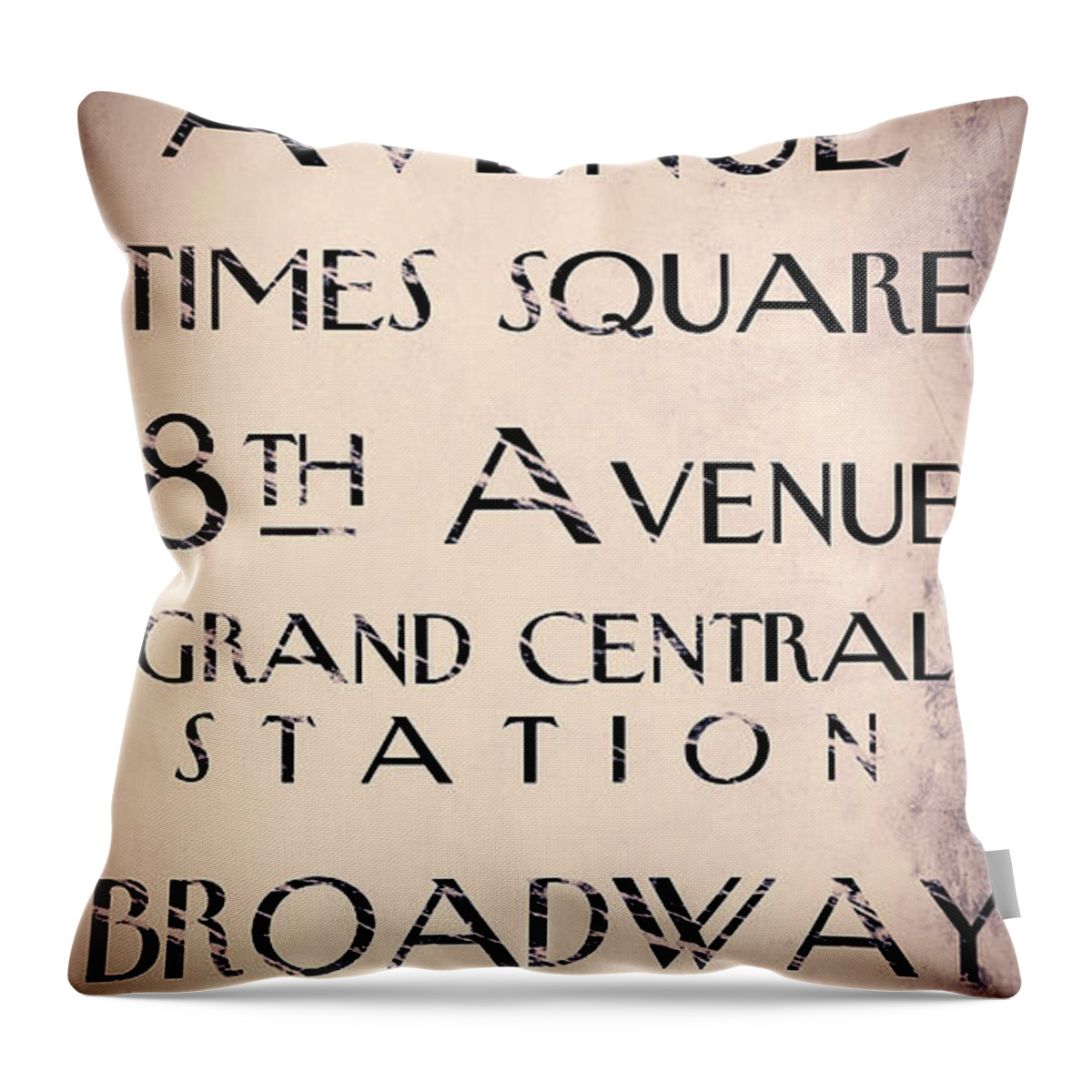 Park Avenue Throw Pillow featuring the painting New York City Street Sign by Mindy Sommers