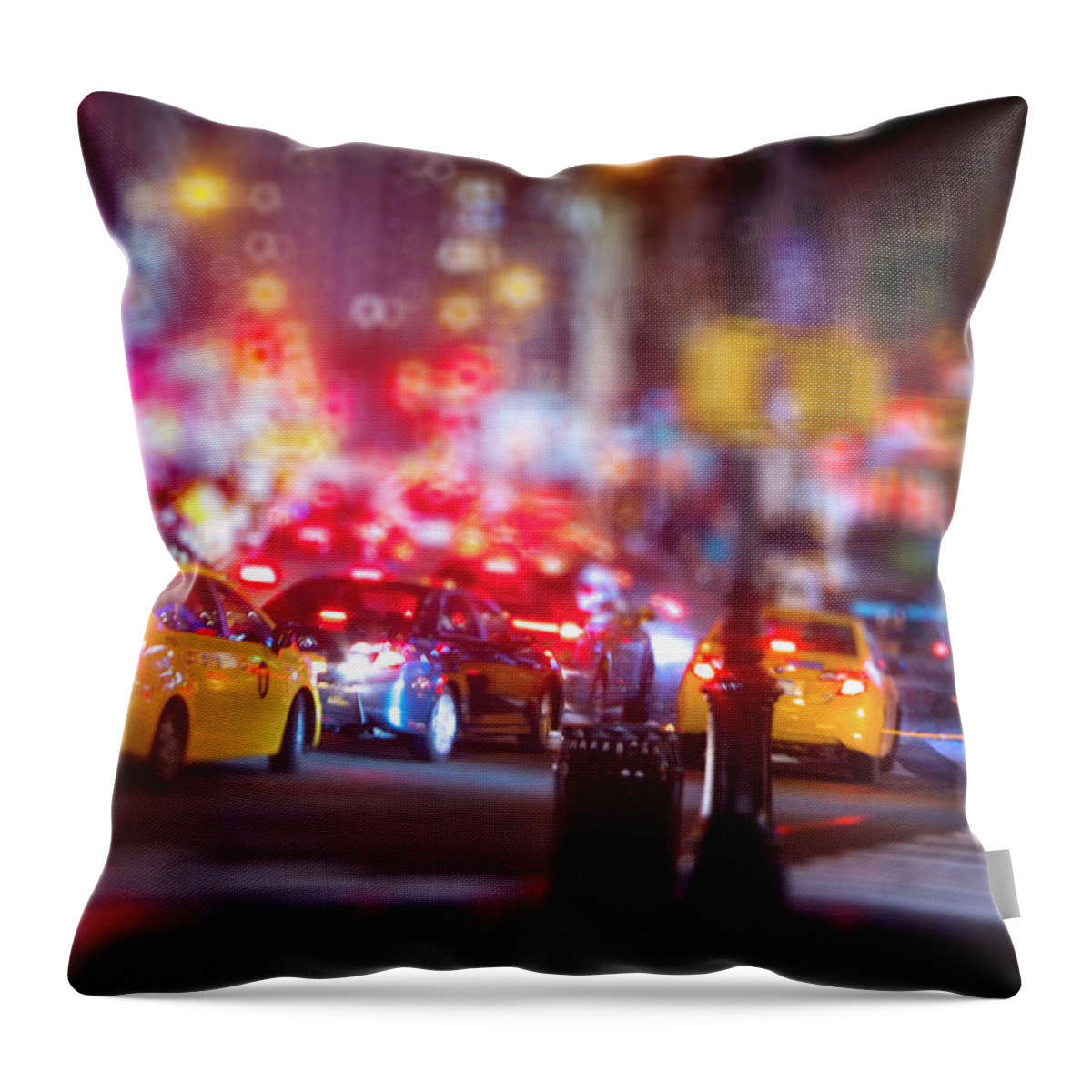 New York City Throw Pillow featuring the photograph New York City Traffic by Mark Andrew Thomas