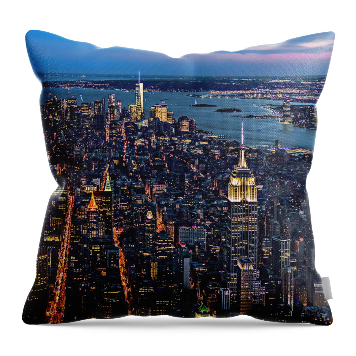 Aerial View Throw Pillow featuring the photograph New York City View From The Sky by Susan Candelario