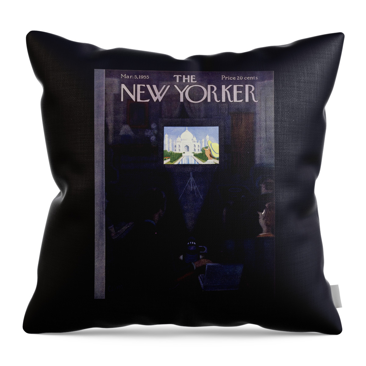 New Yorker March 5, 1955 Throw Pillow