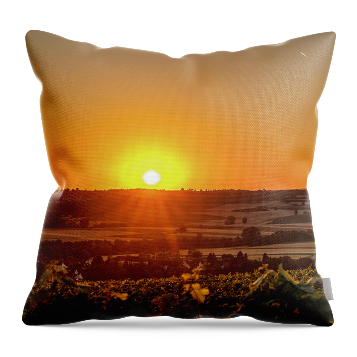 Germany Throw Pillow featuring the photograph Nieder Olm Sunset by Framing Places