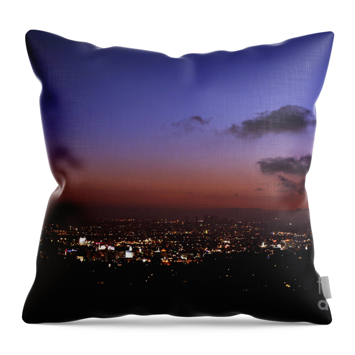 Clay Throw Pillow featuring the photograph Night At Griffeth Observatory by Clayton Bruster