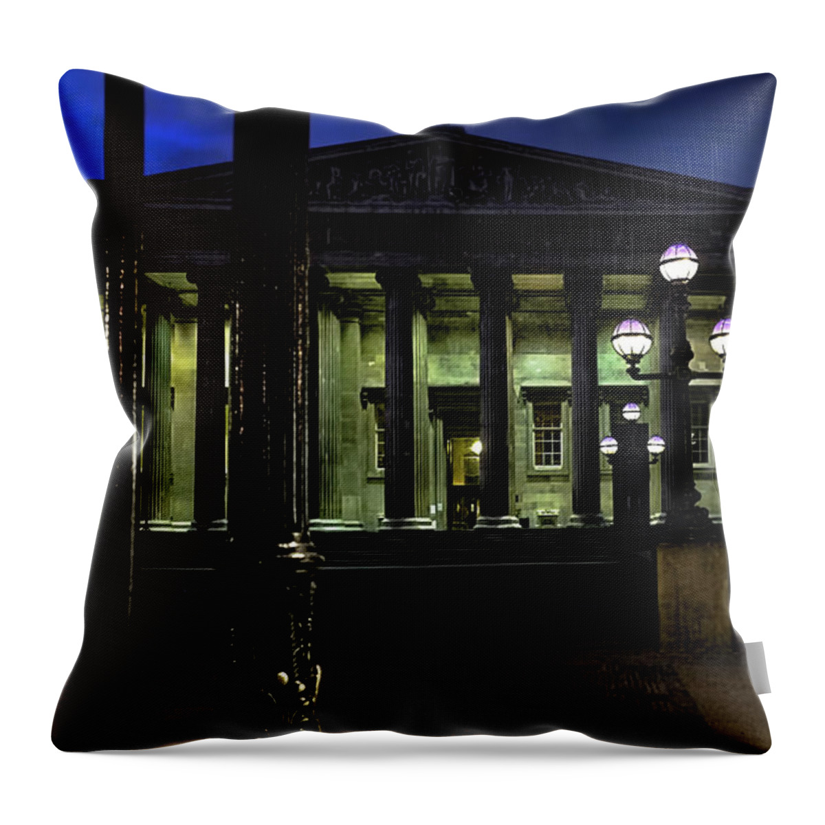 British Museum Throw Pillow featuring the photograph Night at the Museum by Jasna Buncic