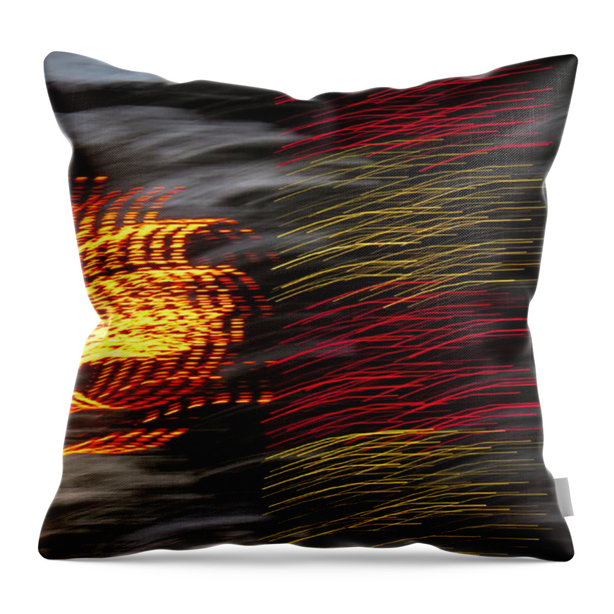 Abstract Throw Pillow featuring the digital art Night Glow by Kathleen Illes