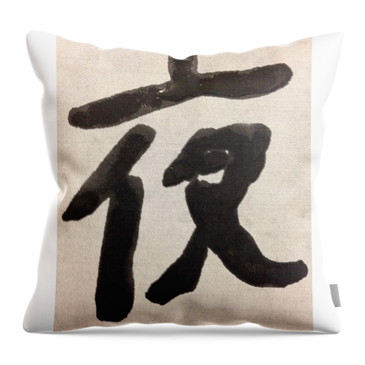 Art Throw Pillow featuring the photograph Night #kanji #art #calligraphy by Shoji Tamura