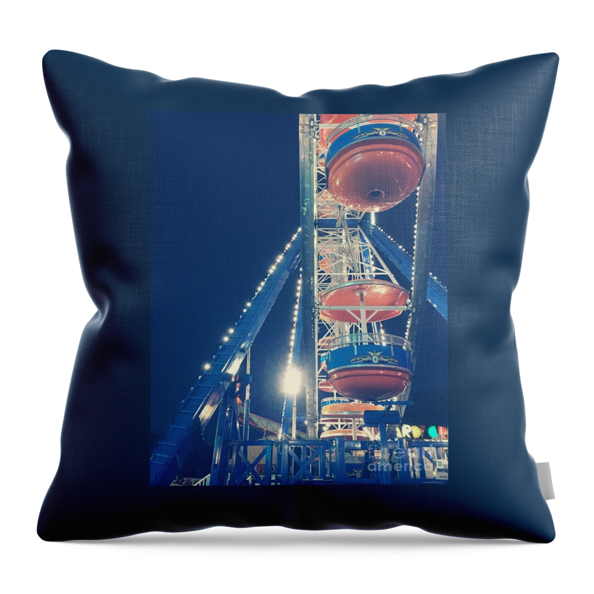 Fair Throw Pillow featuring the photograph Night lights by Traci Cottingham