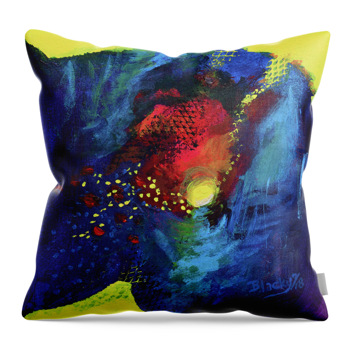 Bold Abstract Throw Pillow featuring the mixed media Night Moods by Donna Blackhall