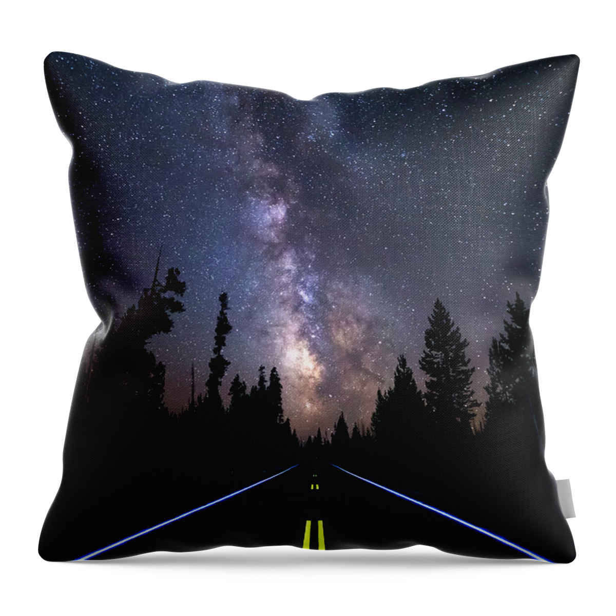 Roads Throw Pillow featuring the photograph Night Moves Into The Milky Way by James BO Insogna