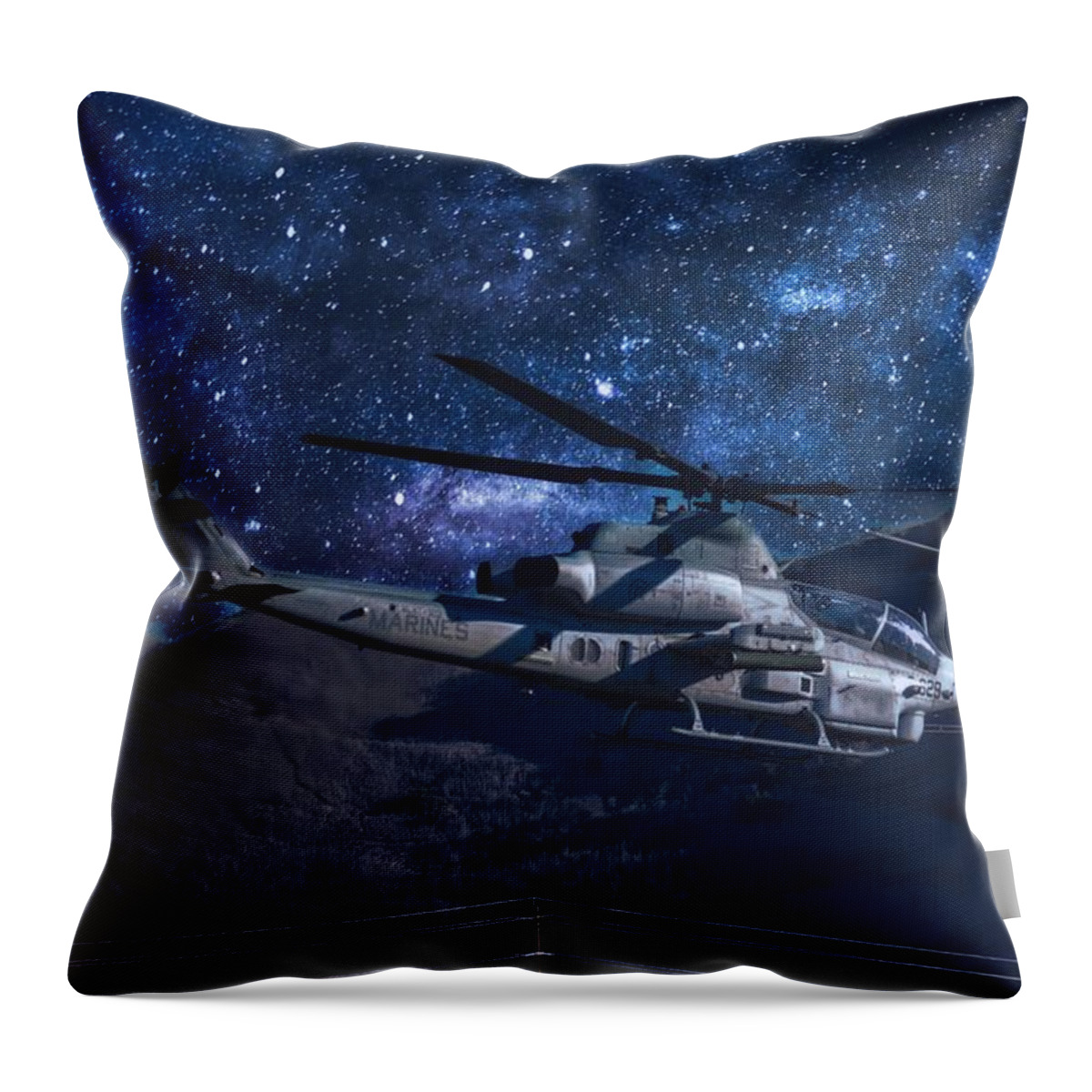 Usmc Throw Pillow featuring the photograph Night Moves by Tommy Anderson