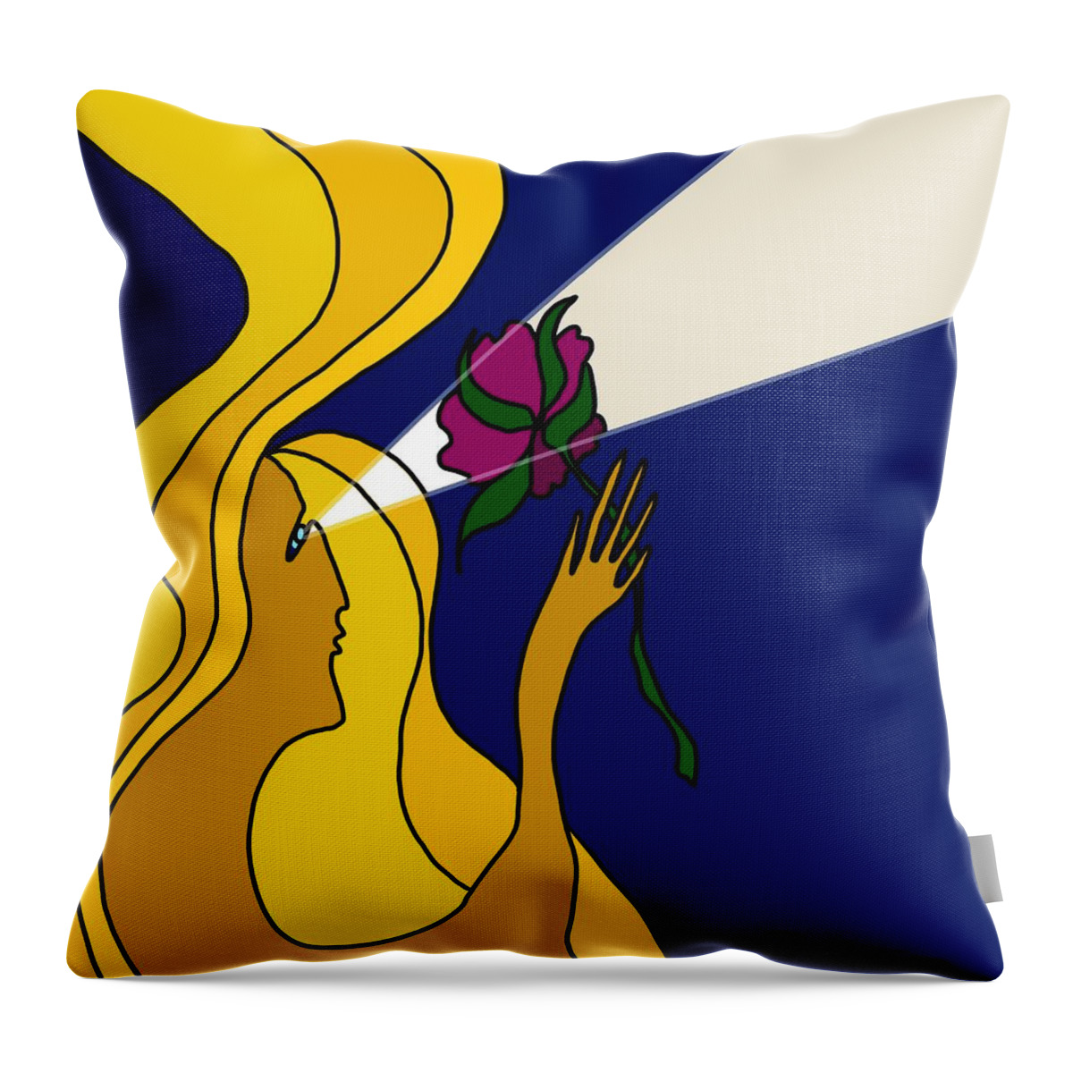 Woman Throw Pillow featuring the digital art Night Offering by Jeffrey Quiros