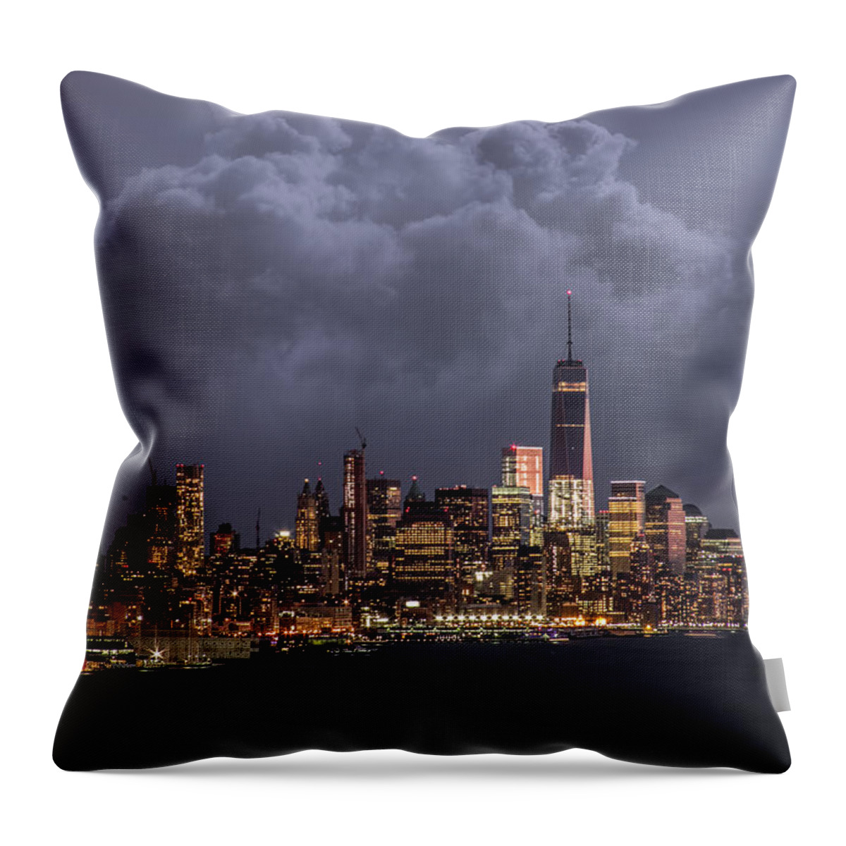 New York City Throw Pillow featuring the photograph Night Rhapsody by Elvira Pinkhas