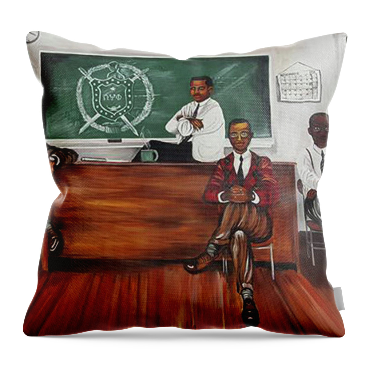 Omega Throw Pillow featuring the painting Night Session by Femme Blaicasso