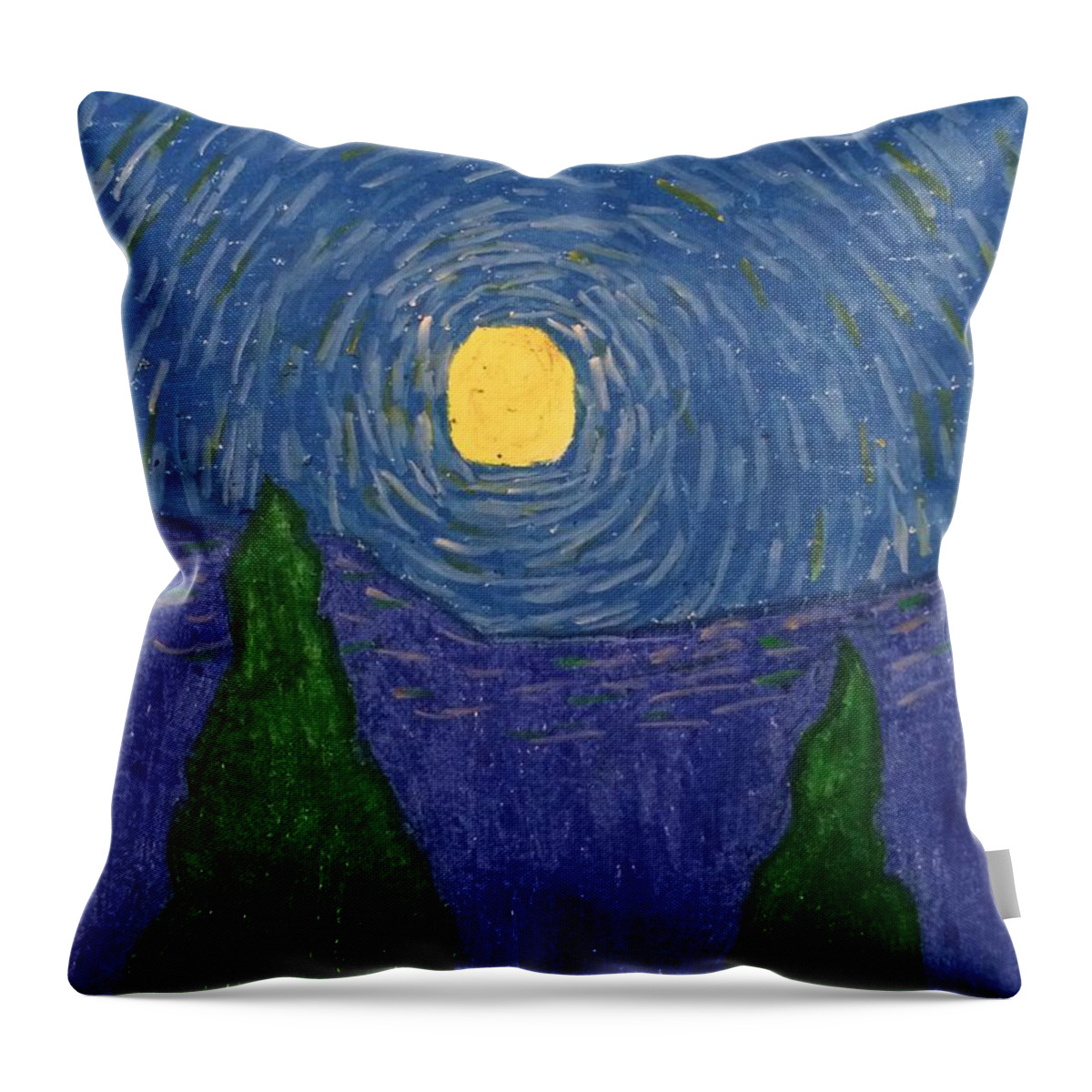Sky Throw Pillow featuring the drawing Night Sky by Samantha Lusby