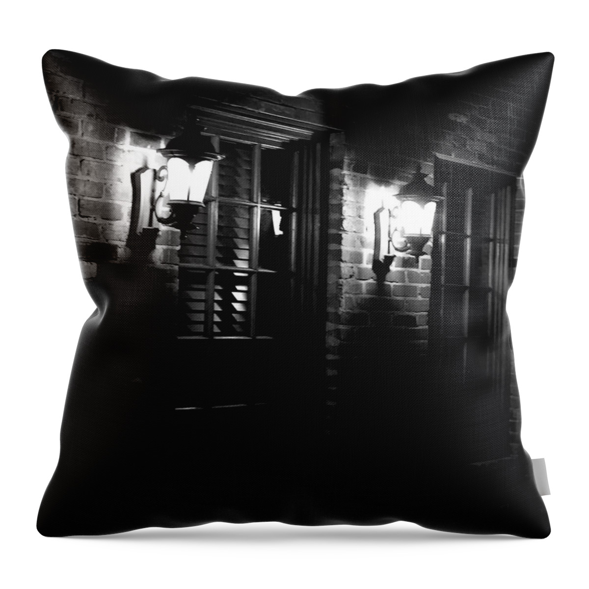 Black And White Throw Pillow featuring the photograph Night Time by Maggy Marsh