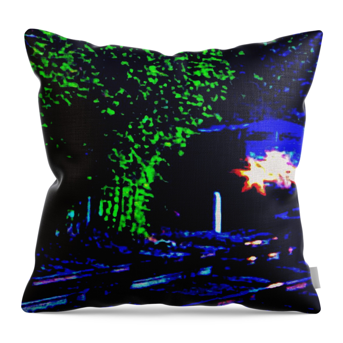 Trains Night Throw Pillow featuring the painting Night Train by Cliff Wilson
