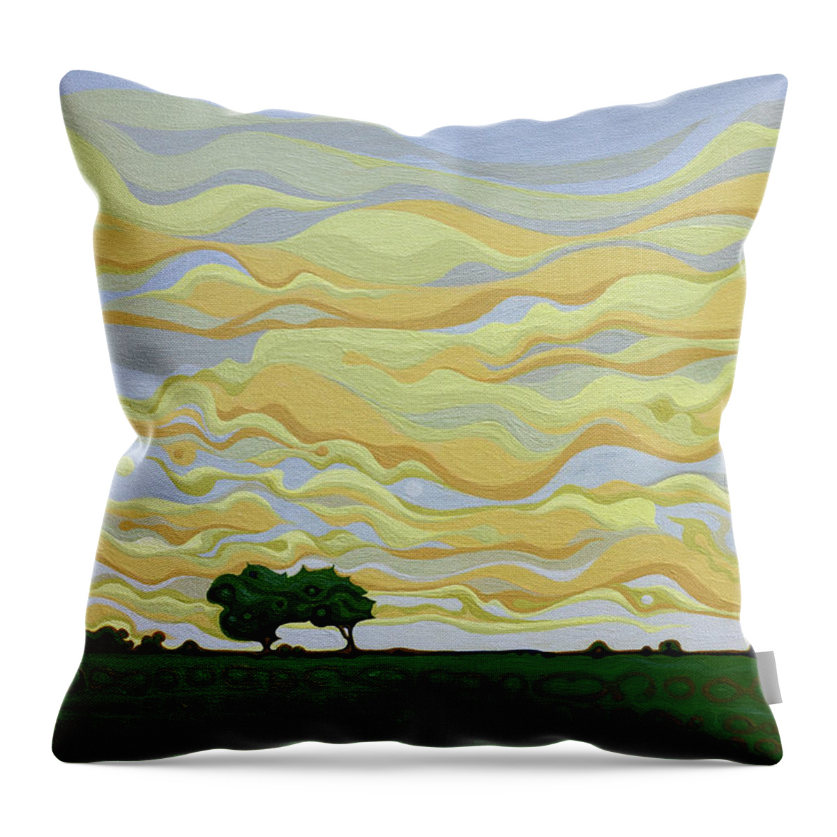 Landscape Throw Pillow featuring the painting Nimble Sigh Sky by Amy Ferrari