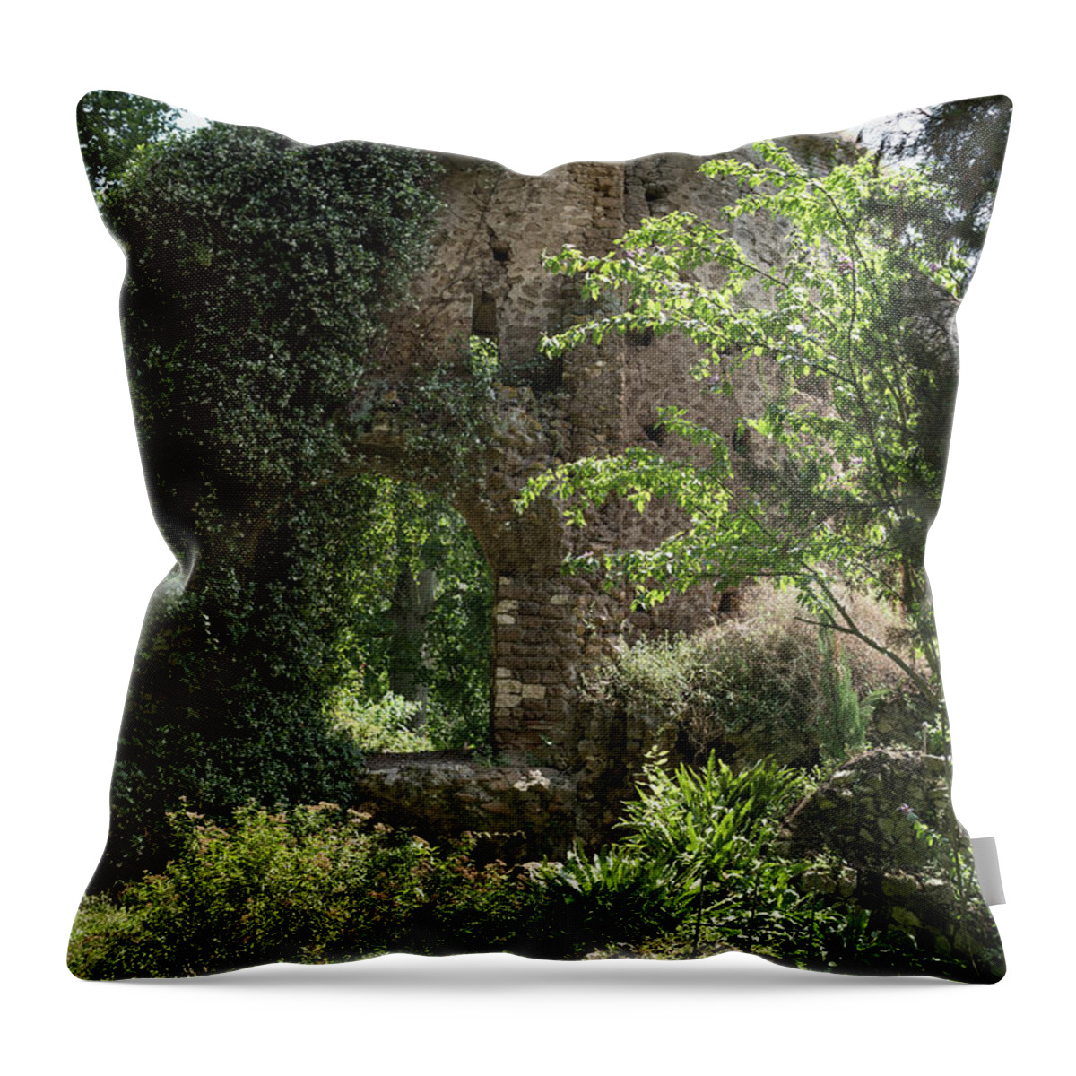 Ninfa Throw Pillow featuring the photograph Ninfa Garden, Rome Italy 2 by Perry Rodriguez