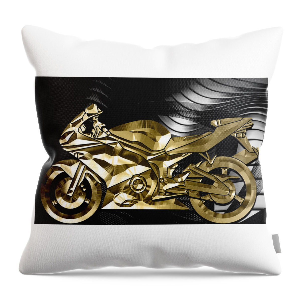 Ninja Throw Pillow featuring the mixed media Ninja Motorcycle Collection by Marvin Blaine