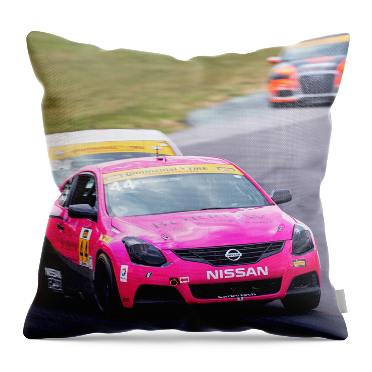 Nissan Throw Pillow featuring the photograph Nissan 44 Cattaneo Trinkler by Alan Raasch