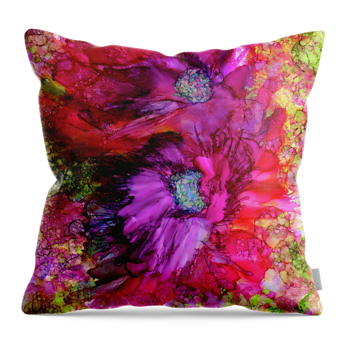 Semi-abstract Throw Pillow featuring the painting No Boundaries by Eunice Warfel